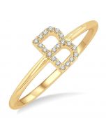 'B' Initial Diamond Ring