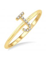 'J' Initial Diamond Ring