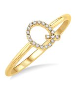 'Q' Initial Diamond Ring