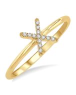 'X' Initial Diamond Ring