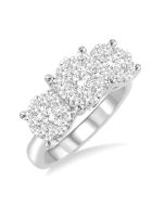 Wisteria 14K White Gold PAST PRESENT & FUTURE SHINE BRIGHT DIAMOND RING