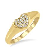 Heart Shape Diamond Signet Ring