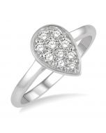 Pear Shape Bezel Set Diamond Ring