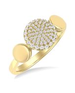 ElLuxZen IsVerAr 14K Yellow Gold Diamond Ring