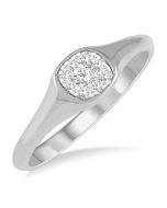 Cushion Shape Shine Bright Essential Diamond Signet Ring