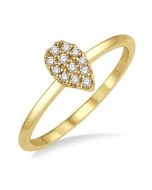Stackable Pear Shape Petite Diamond Fashion Ring