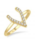 Wish Bone Petite Diamond Ring