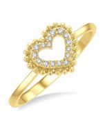 Stackable Heart Shape Petite Diamond Fashion Ring