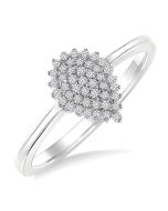 VioZenCa 14K White Gold Diamond Ring