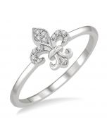 Petite Fleur De Lis Diamond Fashion Ring