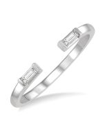 Stackable Petite Baguette Diamond Fashion Open Ring