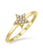 XeIsLin LinSol ElLux 14K Yellow Gold Diamond Ring