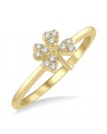 Stackable Clover Petite Diamond Fashion Ring