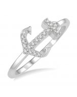 Anchor Shape Petite Diamond Fashion Ring