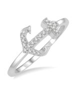 Stackable Anchor Petite Diamond Fashion Ring