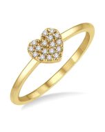 Stackable Heart Shape Petite Diamond Fashion Ring