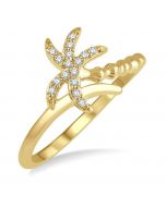 Palm Tree Petite Diamond Fashion Ring