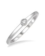 Stackable Bezel Set Petite Diamond Fashion Promise Ring