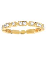 Diamond Alternating Single and Double Stackable Ring