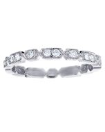 Diamond Alternating Single and Double Stackable Ring
