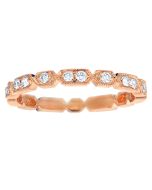 Diamond Alternating Single and Double Stackable Ring