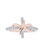 Diamond Two Tone Infinity Cross Pendant