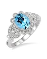 LinZen 14K White Gold Diamond Ring