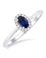 Oval Shape Gemstone & Halo Diamond Ring