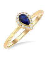 Pear Shape Gemstone & Halo Diamond Ring