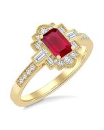 RaRaVio VioSolRa 14K Yellow Gold Diamond Ring