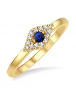 Evil Eye Petite Gemstone & Diamond Fashion Ring