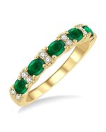 Seraph Ember Muse Oval Shape East West Gemstone & Diamond Wedding Band