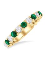 Vesper Crown Aura Alternate Gemstone & Diamond Wedding Band