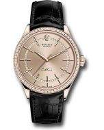  *Pre-Owned* Rolex Cellini Time Watch - Everose - Pink Dial - Black Leather Strap