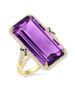 LinLuxOn 14K Yellow Gold Diamond Ring