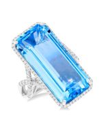 AeIsLux 14K White Gold Diamond Ring