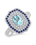 IsAeSol 14K White Gold Diamond Ring