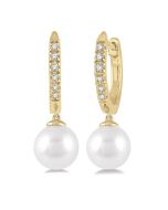 SolVelAr IonOraAe 14K White Gold Diamond Fashion Earrings