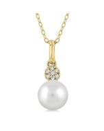 Yvette Yew Pearl & Petite Diamond Fashion Pendant