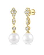 Pearl & Diamond Fashion Earrings