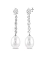 LysElAe VioSolVal 14K White Gold Diamond Pave Earrings