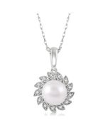 Starling Silhouette Pearl & Diamond Fashion Pendant