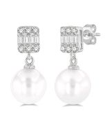 LinThDor LysCelIs 14K White Gold Diamond Pave Earrings