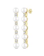 CelValOn 14K White Gold Diamond Fashion Earrings