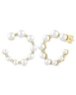 DorIsLys ZenMir 14K White Gold Diamond Earrings