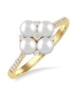 SolElVel 14K Yellow Gold Diamond Ring