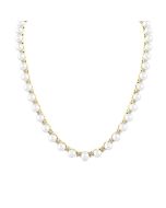 Pearl & Diamond Floral Fashion Necklace