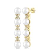 LuxCaSol LoMirVal 14K White Gold Diamond Fashion Earrings