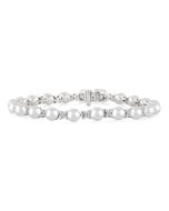 Pearl & Diamond Floral Fashion Bracelet