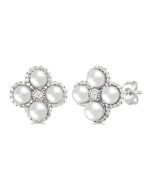 LuxVerOra OraElVer 14K White Gold Diamond Fashion Earrings
